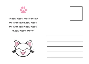 Pink Cute Simple Cat Illustration Funny Postcard - Page 2