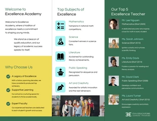 Modern Minimalist Green Yellow School Tri-fold Brochure - Page 2