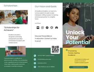 business  Template: Green Yellow School Tri-fold Brochure Template