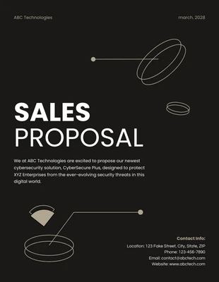 Free  Template: Dark Brown Shape Minimalist Sales Proposal Template