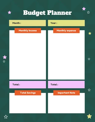 Free  Template: Green Budget Planner Template