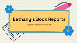 Free  Template: Checkered Book Report Presentation Template