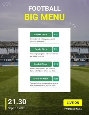 Free  Template: Modern Shape Background Football Menus