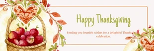 Free  Template: Beige Watercolor Illustration Happy Thanksgiving Banner