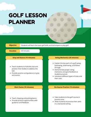 Free  Template: Golf Lesson Plan Template