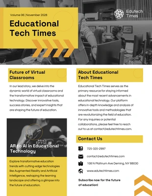 business  Template: Educational Technology Newsletter Example Template