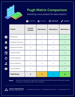 business  Template: Business Pugh Matrix Template