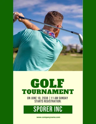 Free  Template: Lime And Green Simple Golf Tournament Poster