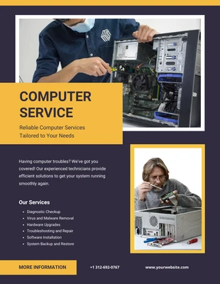 Free  Template: Flyers About Computer Template