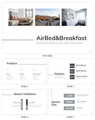 Free  Template: White Airbnb Pitch Deck Template