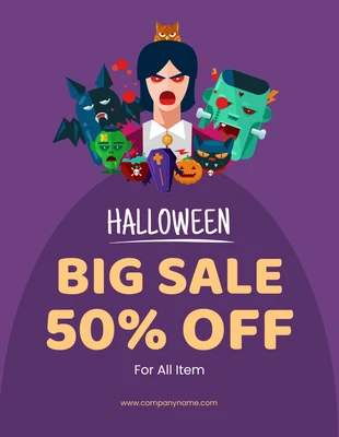 Free  Template: Halloween Big Sale Flyer Template