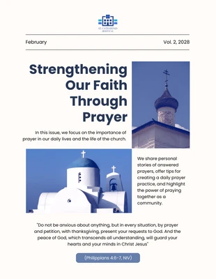 Free  Template: Modern Elegant White Church Newsletter Template