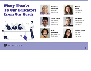 White and Purple Illustration Graduation Presentation - Page 3