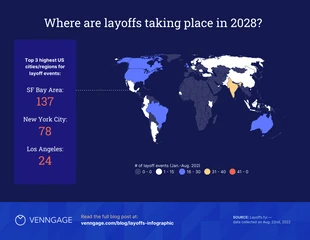 Free  Template: Regional Layoffs Map Chart Template