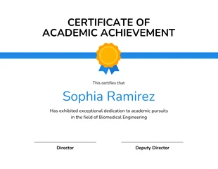 Free  Template: Achievement Certificate for Students Template