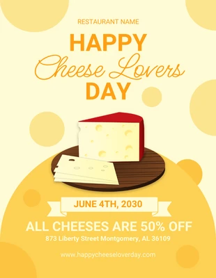 Free  Template: Happy Cheese Lovers Day Flyer Template