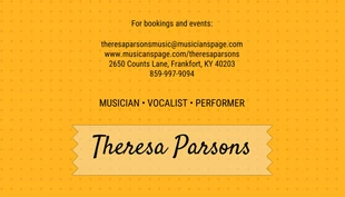 Free  Template: Purple Orange Retro Musician Business Card