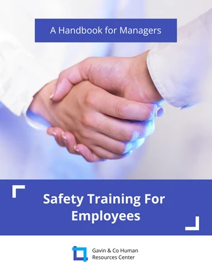 Free  Template: Blue White Safety Training Handbook Template