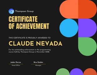 premium  Template: Black Geometric Company Achievement Certificate Template