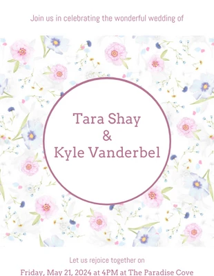 Free  Template: Light Floral Wedding Invitation