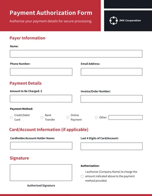 business interactive Template: Simple Red and Black Business Form