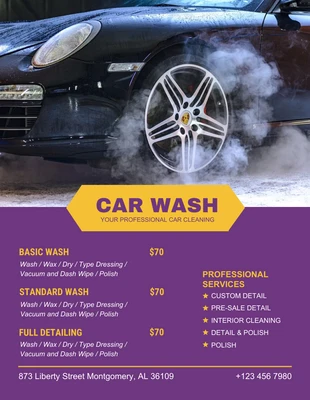 Free  Template: Eminence Car Wash Flyer Template