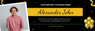 Free  Template: Black And Gold Birthday Greetings Banner