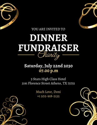 Free  Template: Modern Dinner Fundraiser Charity Flyer Template