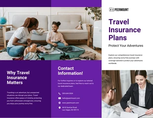 Free  Template: Travel Insurance Plans Brochure Template