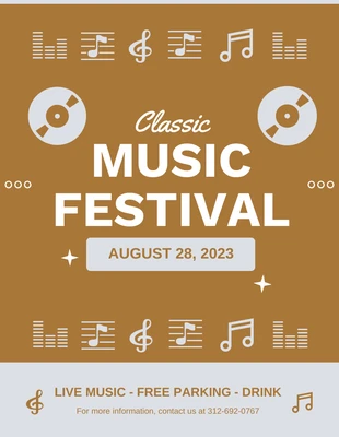 Free  Template: Classic Music Festival Flyer Template