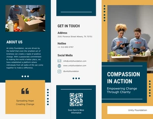 business  Template: Yellow Blue Charity Brochure Template