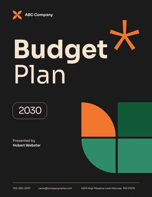 Free  Template: Black Orange Green Budget Plan Template