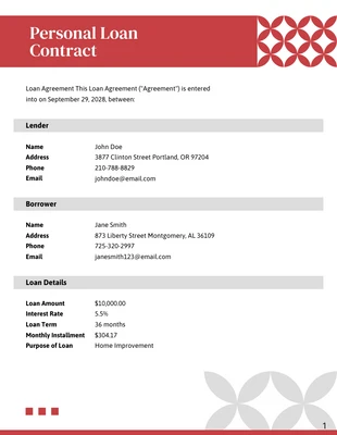 premium  Template: Professional Personal Loan Contract Template