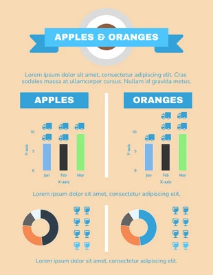 Free  Template: Apples and Oranges Comparison Infographic Template