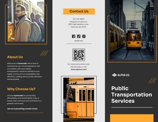 business  Template: Public Transportation Services Brochure Template