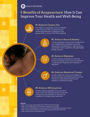 business  Template: 5 Benefits of Acupuncture Infographic Template