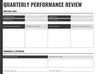 premium  Template: Landscape Quarterly Performance Review Template