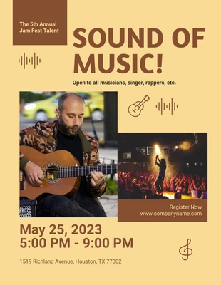 Free  Template: Sound Of Music Flyer Template