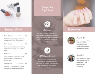 Nail Salon Pampering Brochure - Page 2