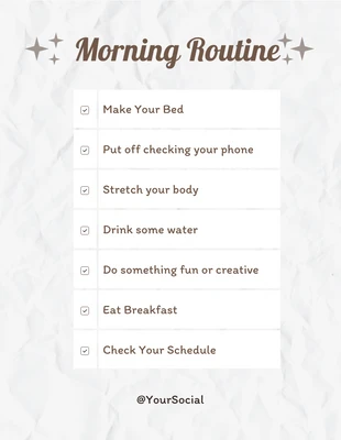 Free interactive Template: Light Grey Modern Texture Morning Routine Schedule Template