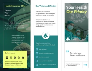 premium  Template: Mint Yellow Medical Tri-fold Brochure Template