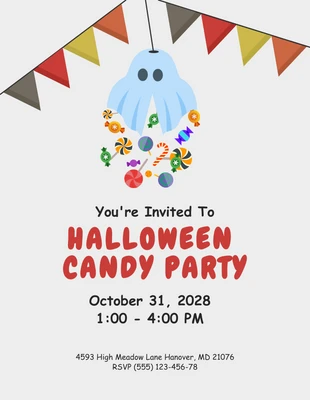 Free  Template: Colorful Simple Halloween Invitation