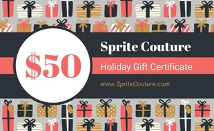 premium  Template: Presents Holiday Gift Certificate