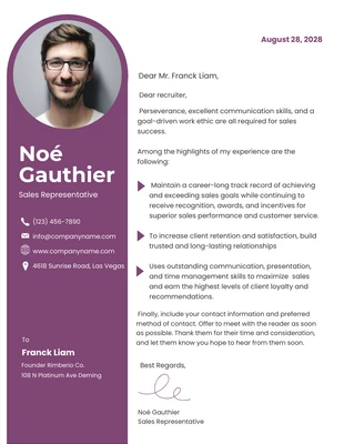 Free  Template: Dark Purple Modern Corporate Professional Sales Letter