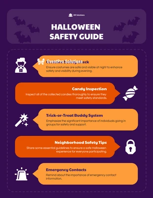 Free  Template: Halloween Safety Tips Infographic Template