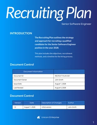 Free  Template: Gradient Recruiting Plan Template