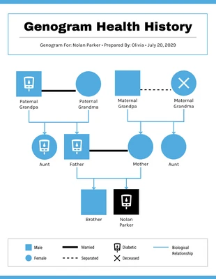 business  Template: Health History Genogram Diagram Template