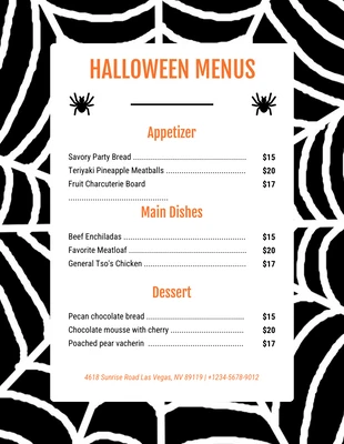 Free  Template: Black Modern Pattern Halloween Menu