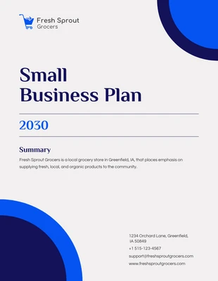 Free  Template: Blue White Circular Small Business Plan Template