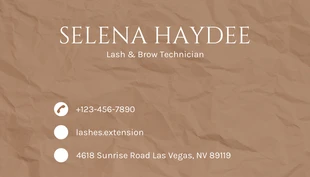 Brown Simple Texture Lash Business Card - Page 2